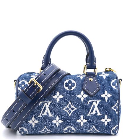 lv speedy denim bag|louis vuitton nano denim bag.